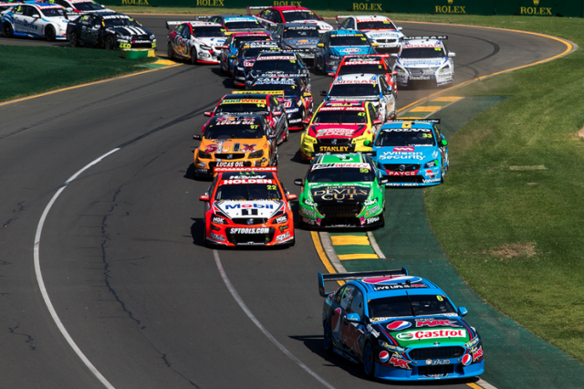 Mostert chases leader Winterbottom (not pictured) out of the Turn 1/2 chicane
