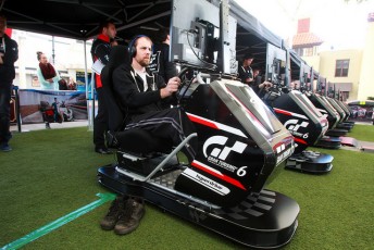 The contestants completing a simulator challenge