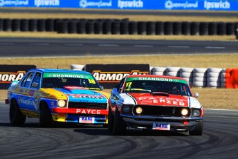 Steven Johnson heads John Bowe at Queensland Raceway