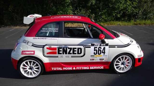 Mike Lowe's new Targa car, a 2015 Abarth Assetto Corse. pics: Fast Company/Mike Lowe & ProShotz
