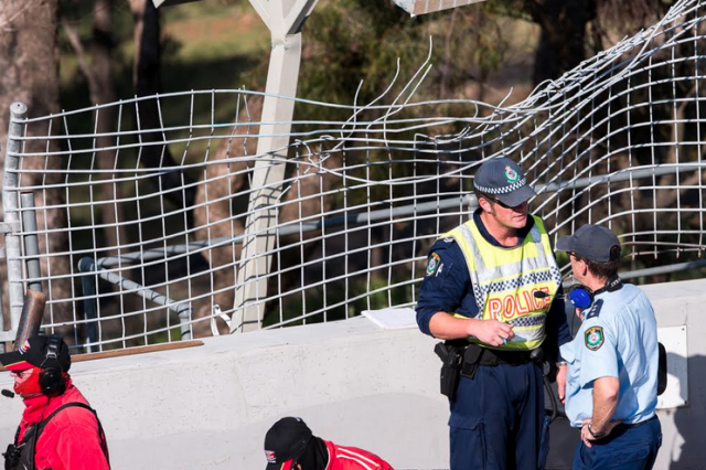 Police at the scene of the accident
