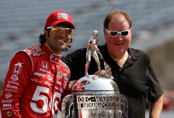 Dario Franchitti and Brett Murray after Franchitti's third Indy 500 win in 2012