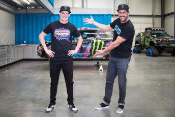 Andreas Bakkerud has linked with Ken Block (right) in an expanded Ford Fiesta Supercar team for the World Rallycross championship