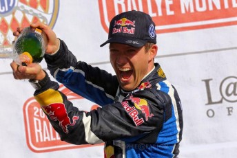 Ogier celebrates his third Monte win