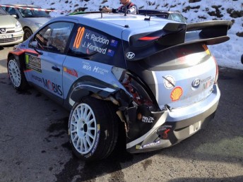 Paddon's day ended early on the first stage