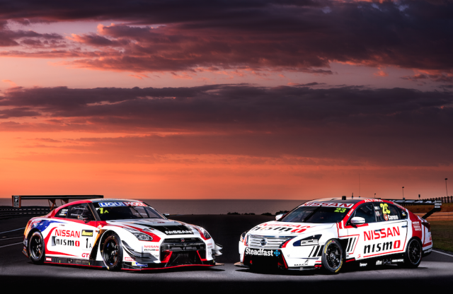 Nissan's GT-R and Altima side-by-side at Phillip Island