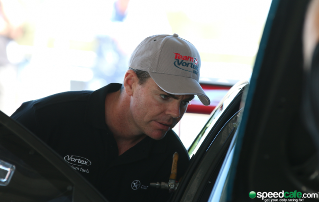 Craig Lowndes will watch from the sidelines at Triple Eight's Queensland Raceway shakedown pic Matthew Paul