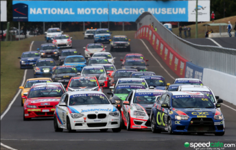The NSW Production Touring Car field at last year's BMF