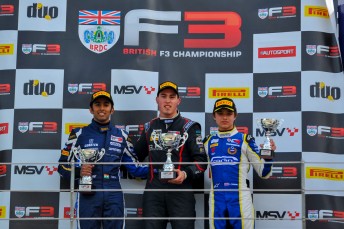 Randle celebrates his maiden BRDC F3 win at Rockingham