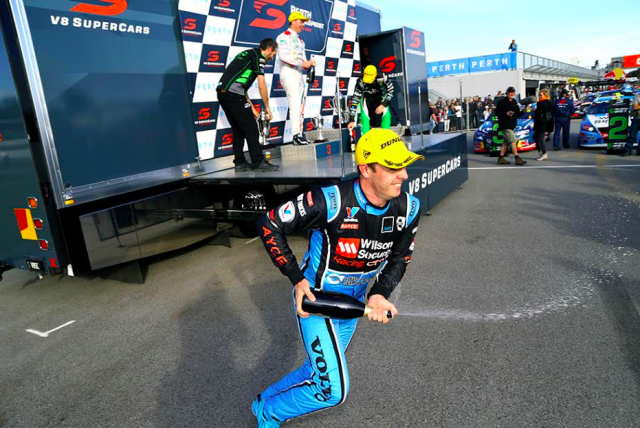 Scott McLaughlin celebrates after Race 9